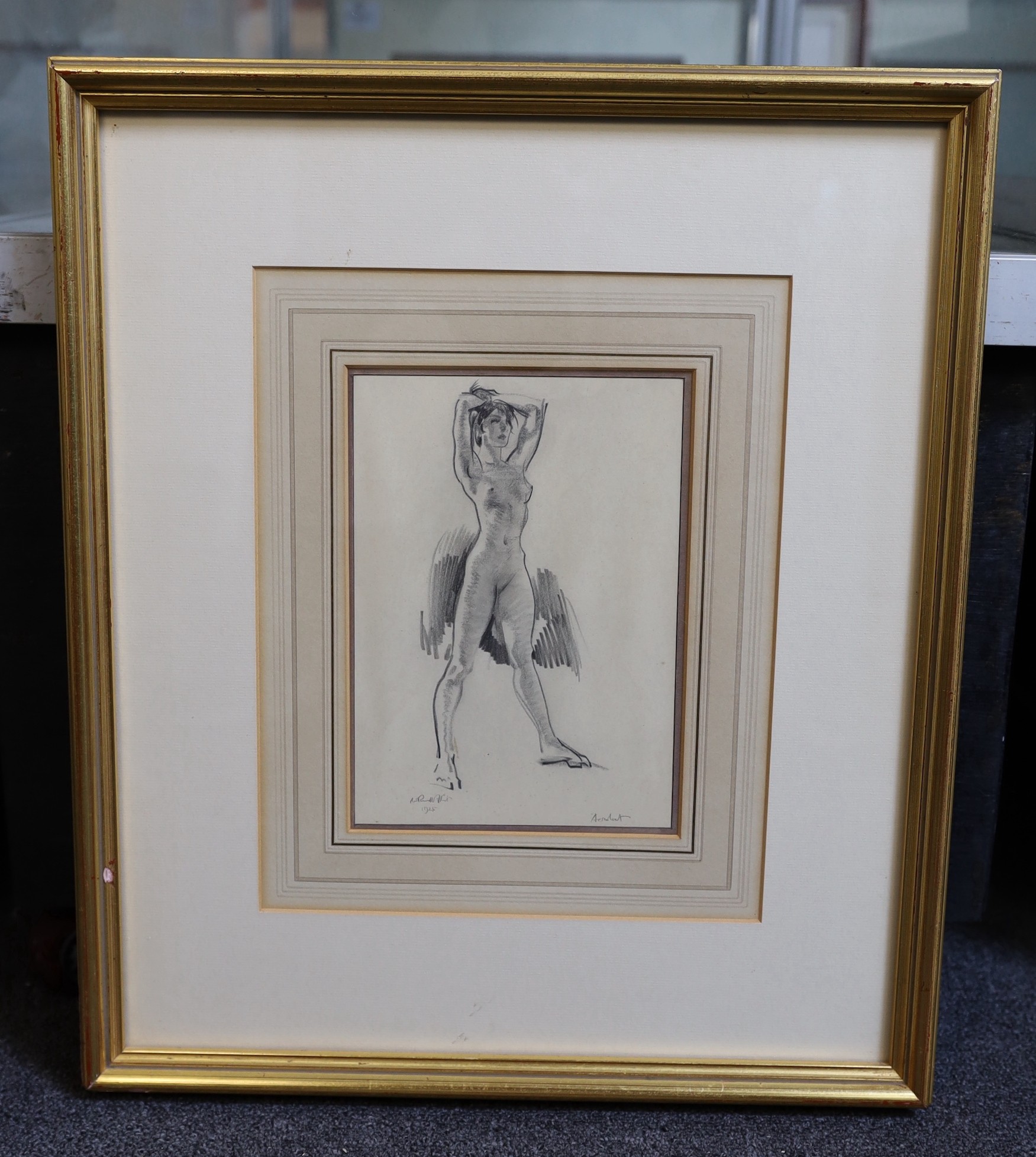 Sir William Russell Flint (1880-1969), 'Acrobat', pencil on paper, 21 x 15cm